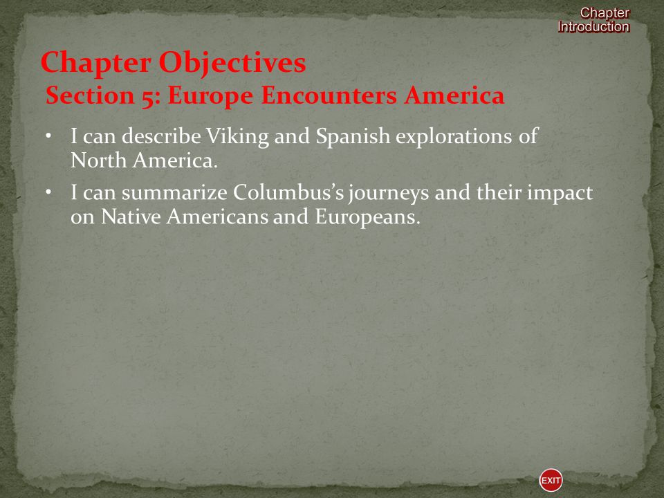 Section 5-Europe Encounters America