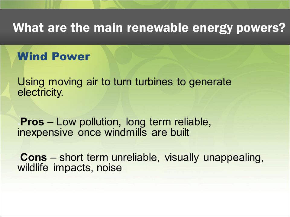 What are the main renewable energy powers.