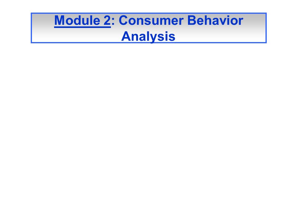Module 2: Consumer Behavior Analysis