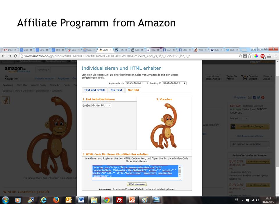 Affiliate Programm from Amazon