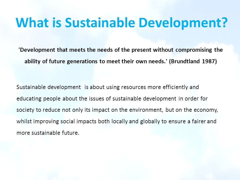 short note on sustainable development