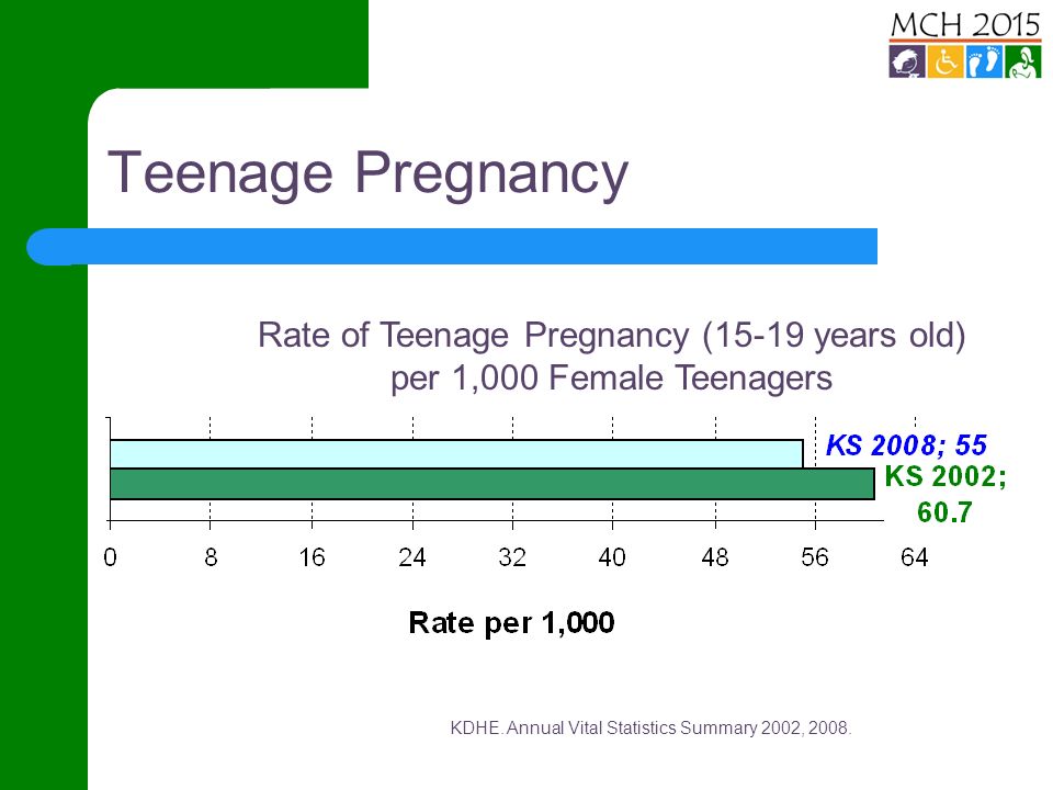 Teenage Pregnancy KDHE. Annual Vital Statistics Summary 2002,