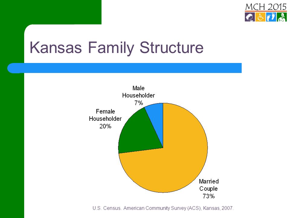 Kansas Family Structure U.S. Census. American Community Survey (ACS), Kansas, 2007.