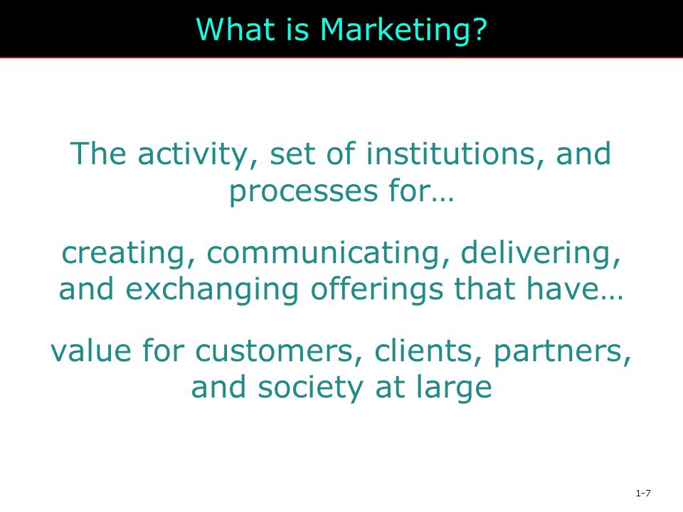 1-7 What is Marketing.