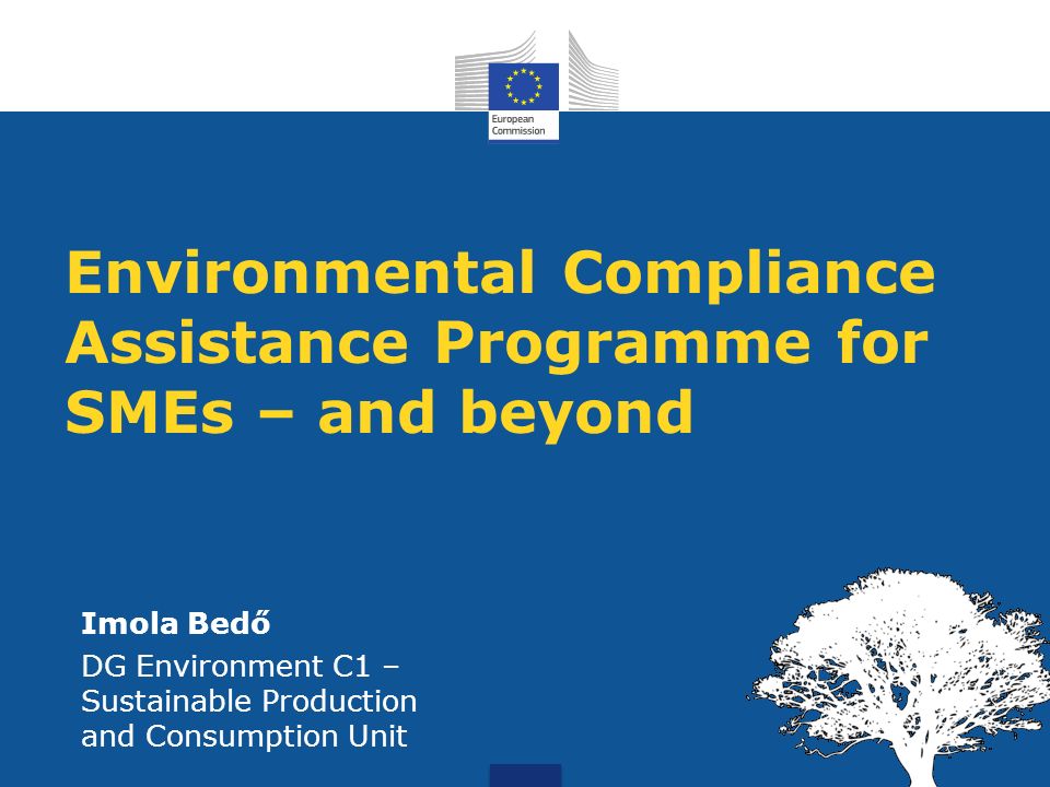 Environmental Compliance Assistance Programme for SMEs – and beyond Imola Bedő DG Environment C1 – Sustainable Production and Consumption Unit