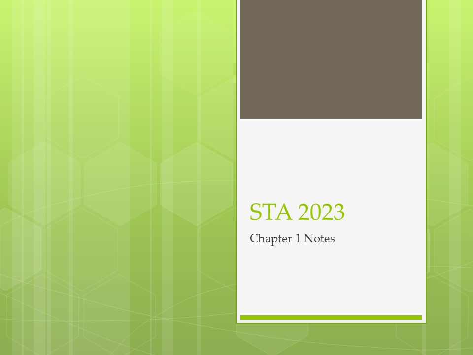 STA 2023 Chapter 1 Notes