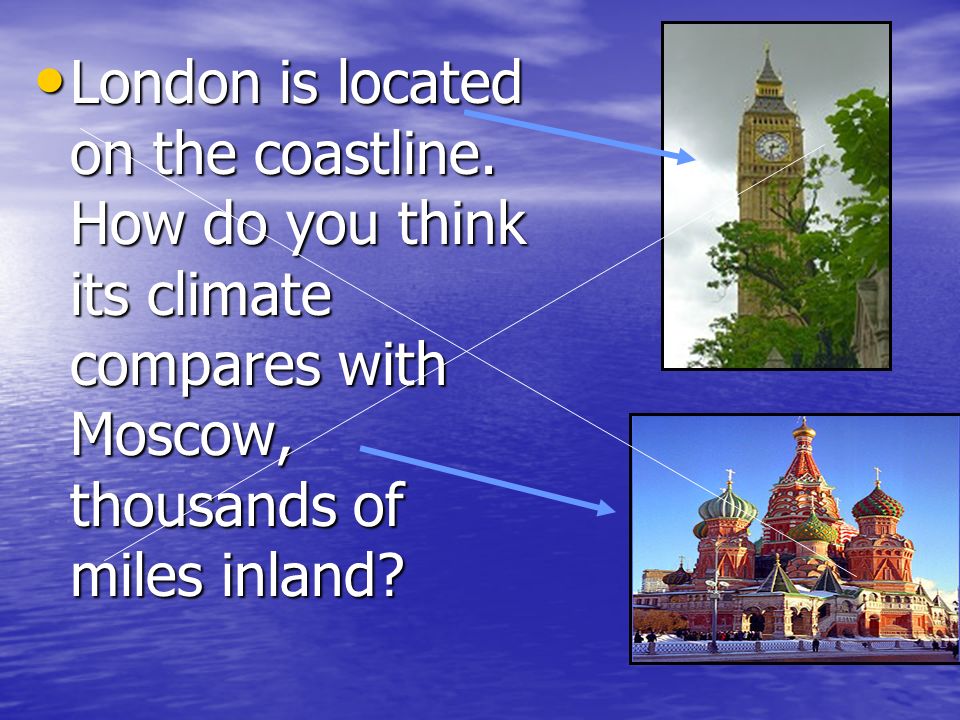 London is located on the coastline.