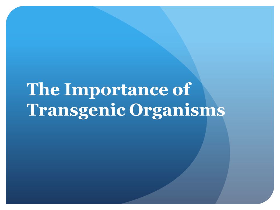 The Importance of Transgenic Organisms