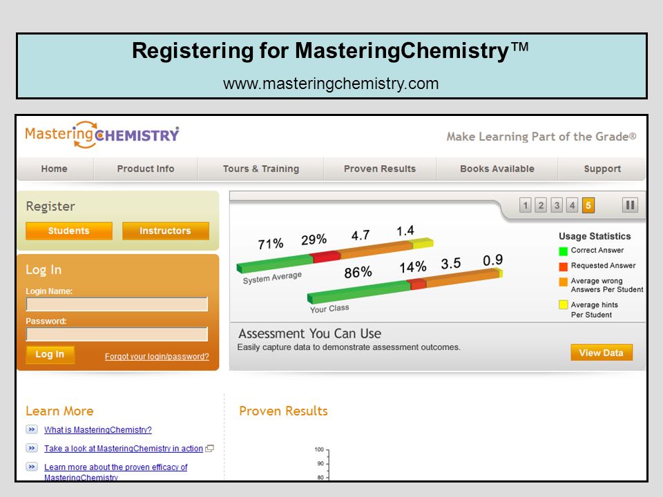 Registering for MasteringChemistry™