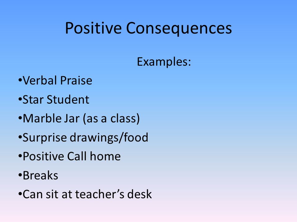 Consequences for Inappropriate Behavior 1st-Reminder of what is expected 2nd- Verbal Warning 3 rd - Go to an area in the classroom to complete work or cool down 4 th -parent phone call, lunch detention, sent out of classroom, meeting with parents.