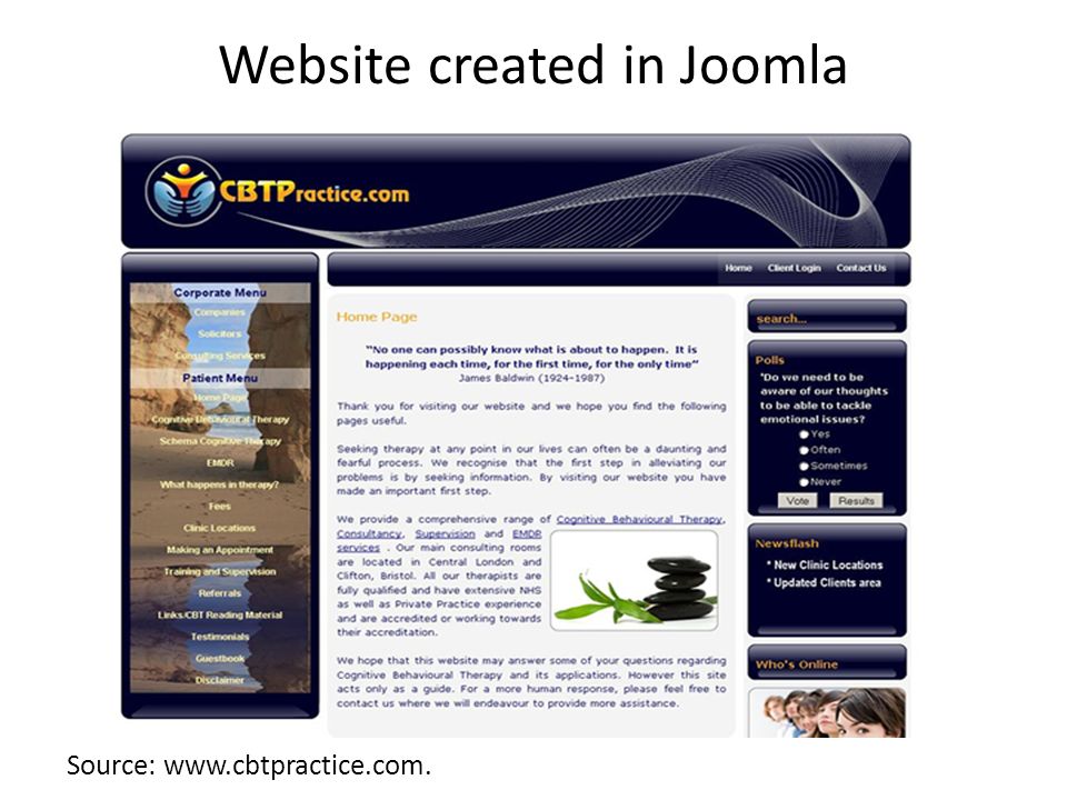 Website created in Joomla Source: