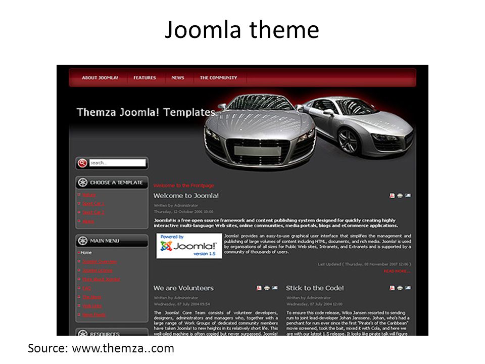 Joomla theme Source: