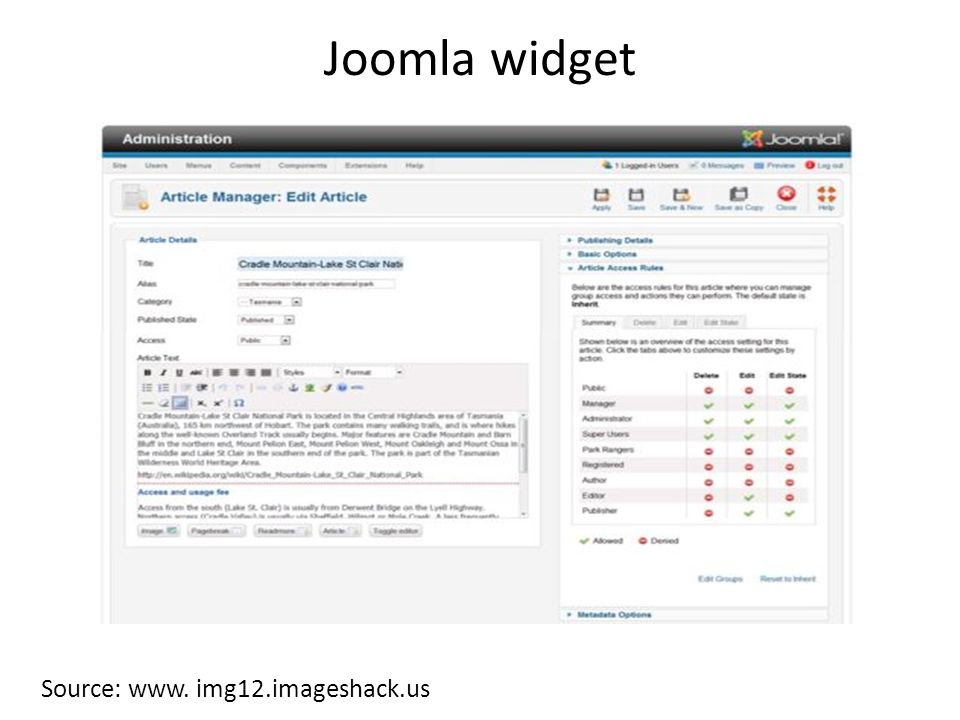 Joomla widget Source: www. img12.imageshack.us