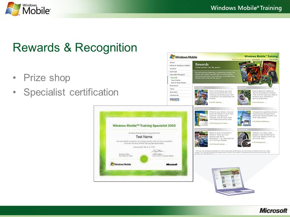 Rewards & Recognition Prize shop Specialist certification