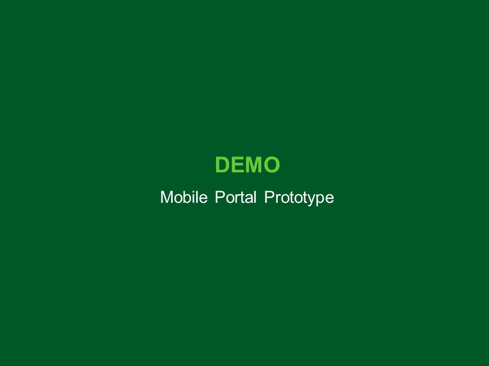 DEMO Mobile Portal Prototype