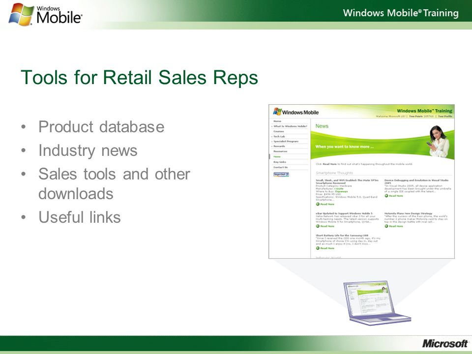 Tools for Retail Sales Reps Product database Industry news Sales tools and other downloads Useful links