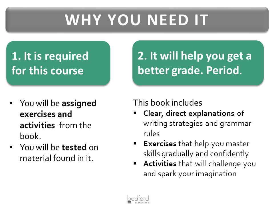 WHY YOU NEED IT 1. It is required for this course 2.