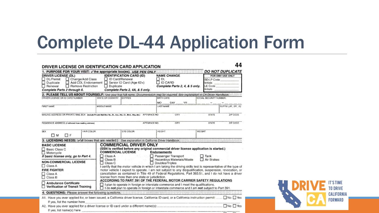 dmv form dl 44 printable