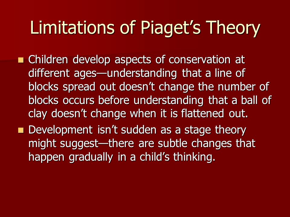 Piaget Piaget s theory covers how our thinking develops as we move