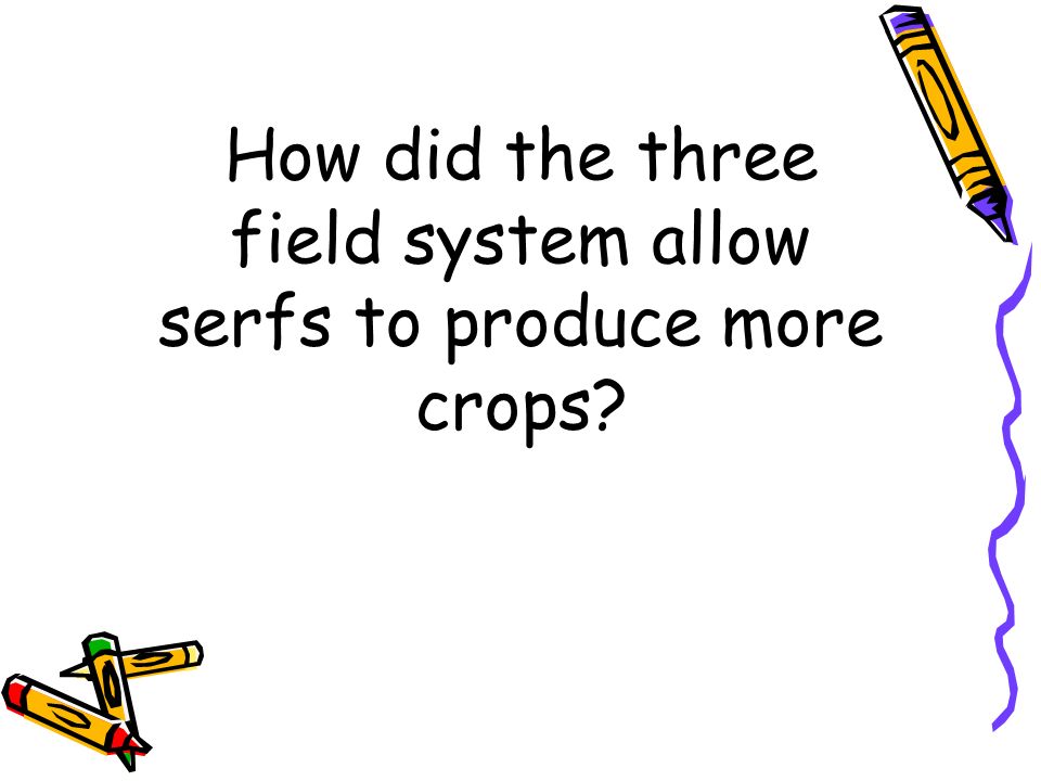 How did the three field system allow serfs to produce more crops