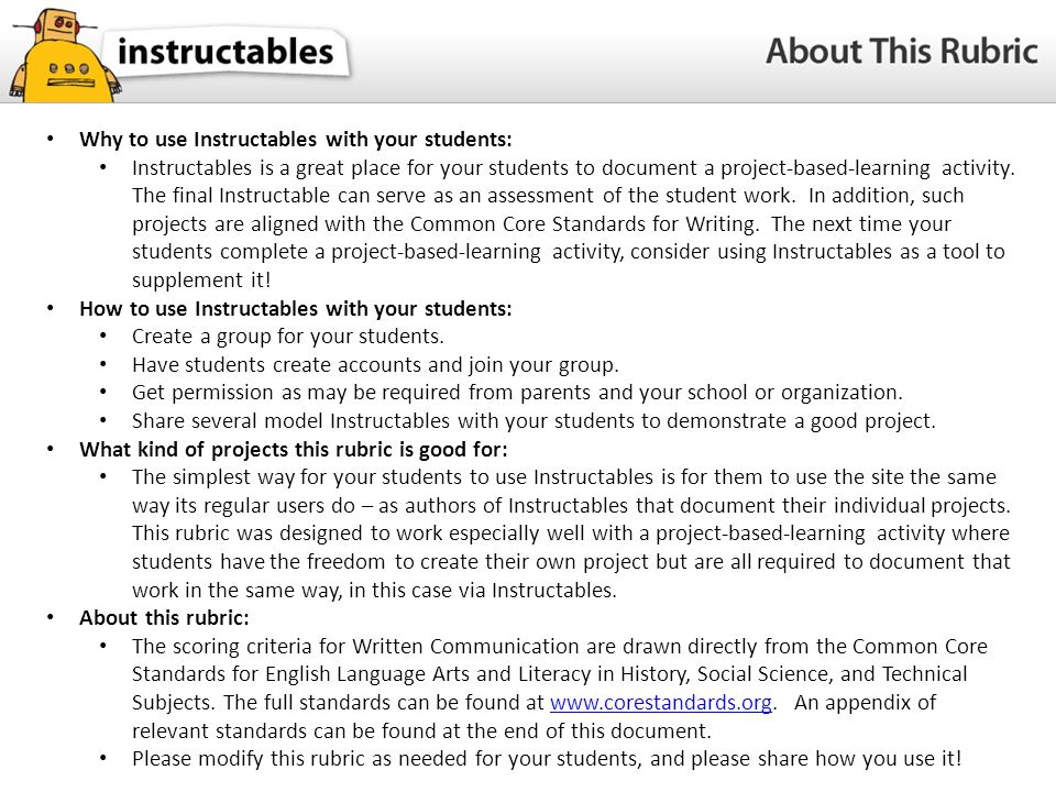 Why to use Instructables with your students: Instructables is a great place for your students to document a project-based-learning activity.