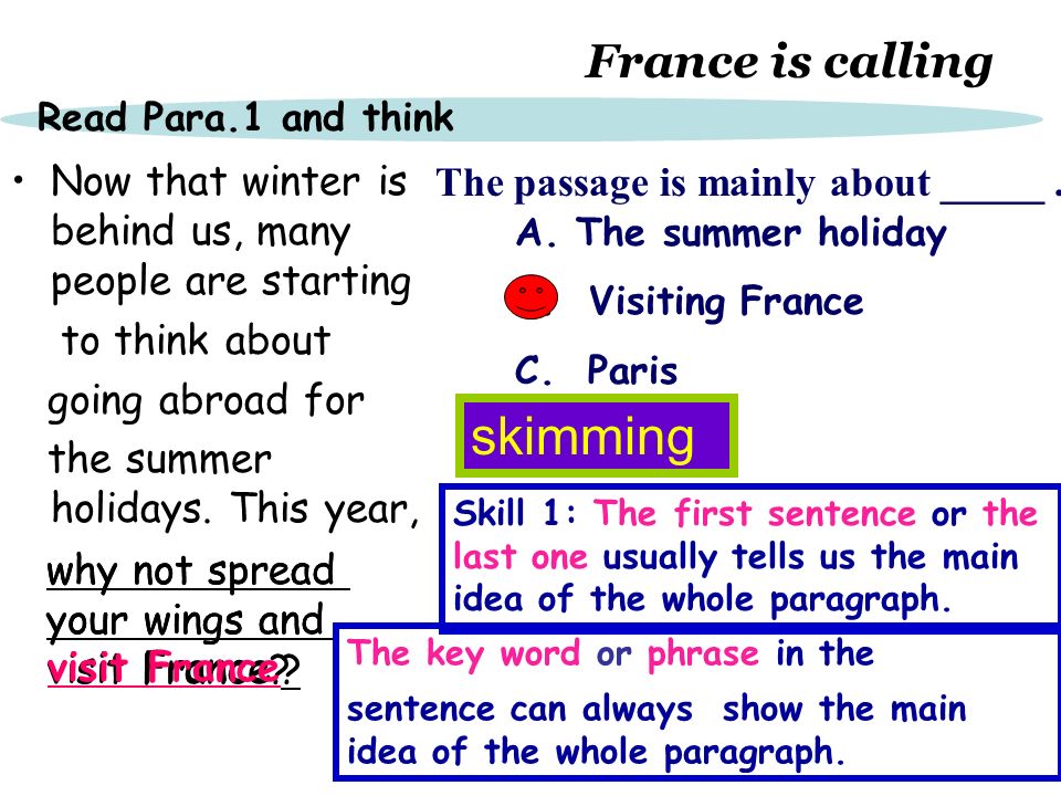 France is calling What does ‘calling’ mean in the title.