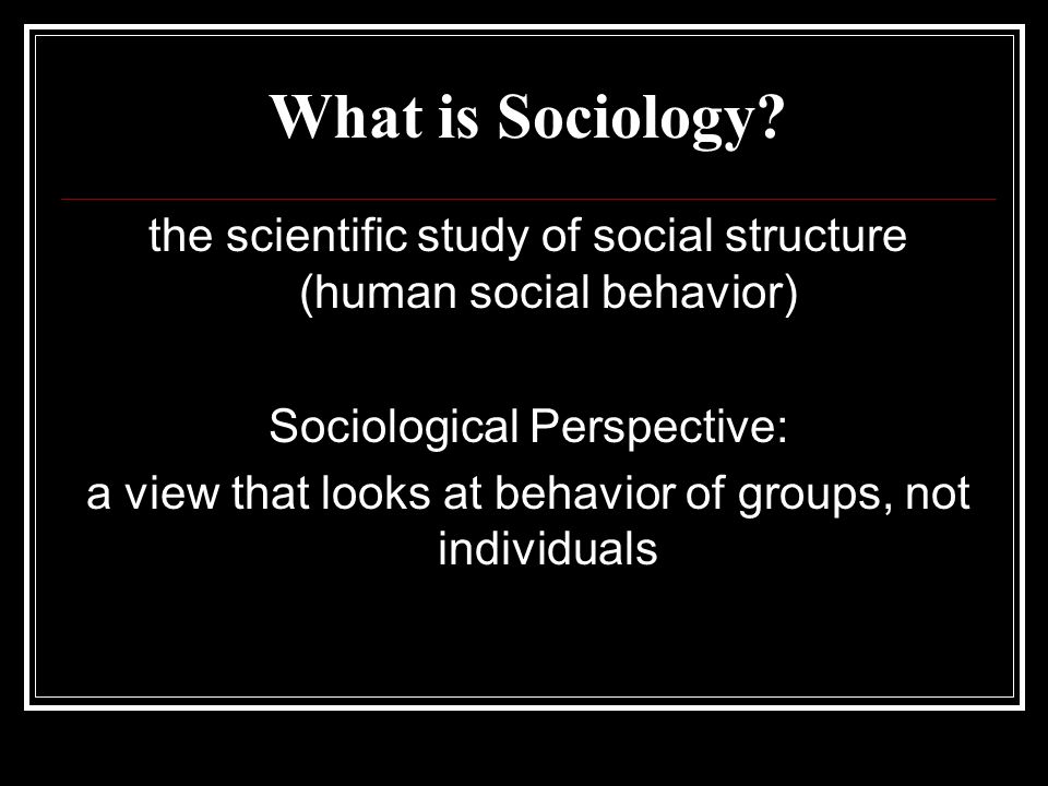 What is Sociology.