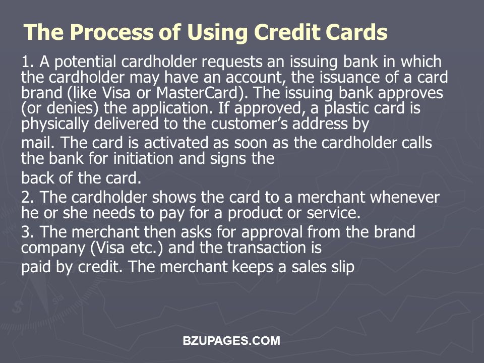 BZUPAGES.COM The Process of Using Credit Cards 1.