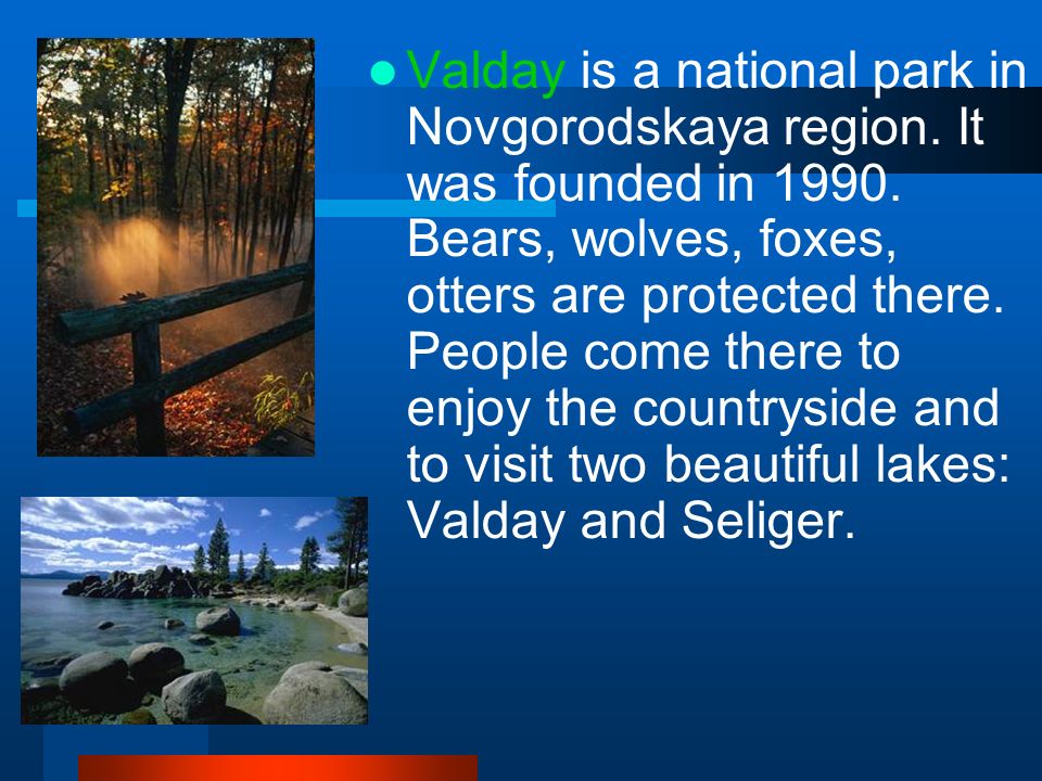 Do you know about national parks in Russia.