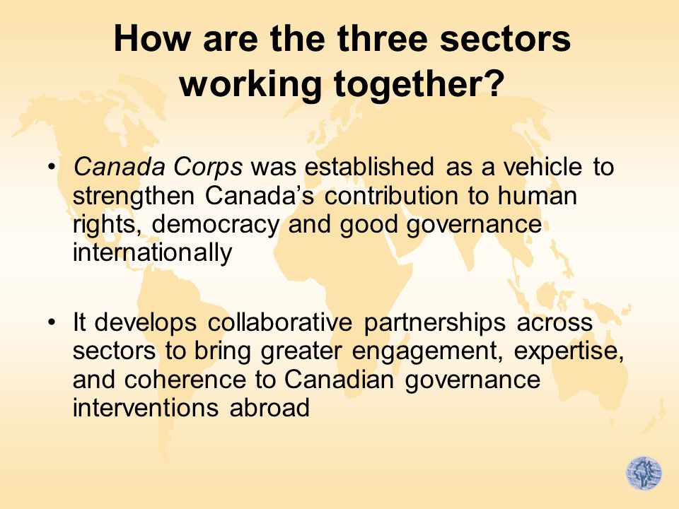 How are the three sectors working together.