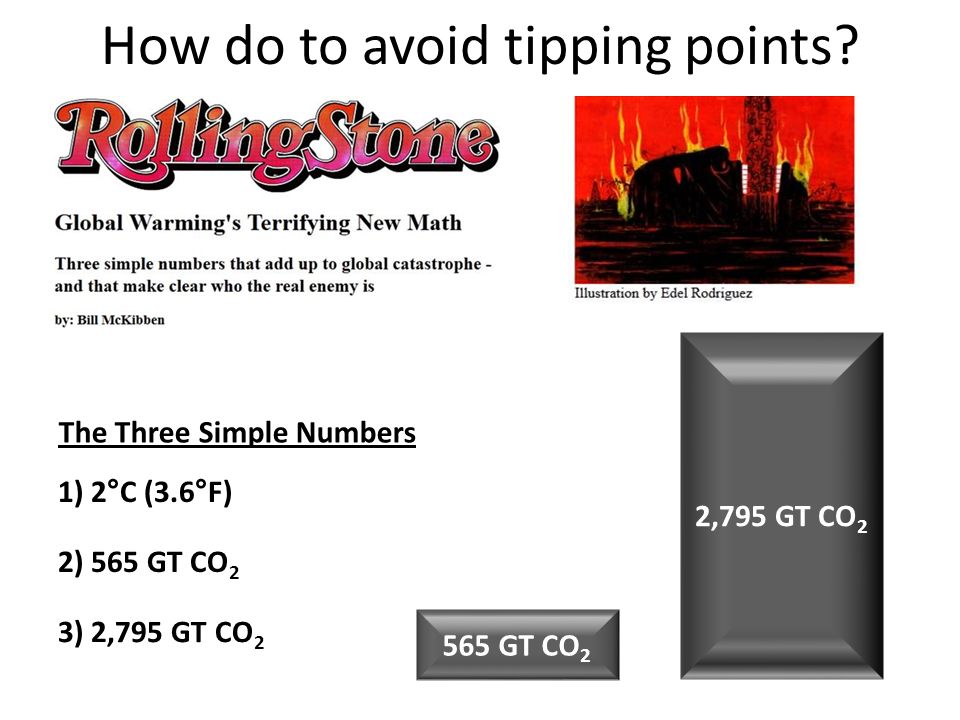 How do to avoid tipping points.