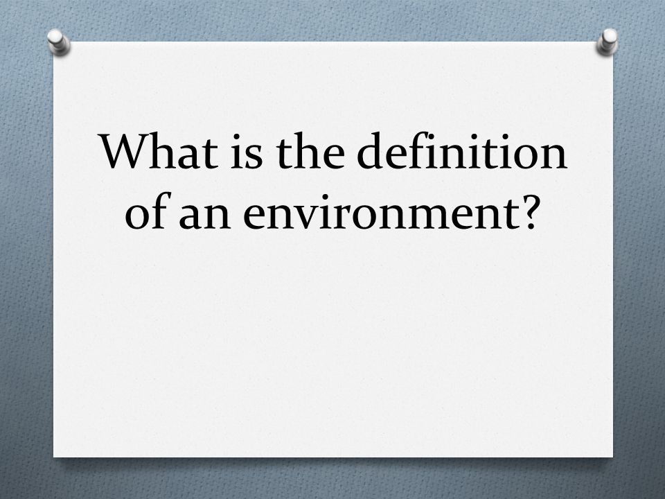 What is the definition of an environment