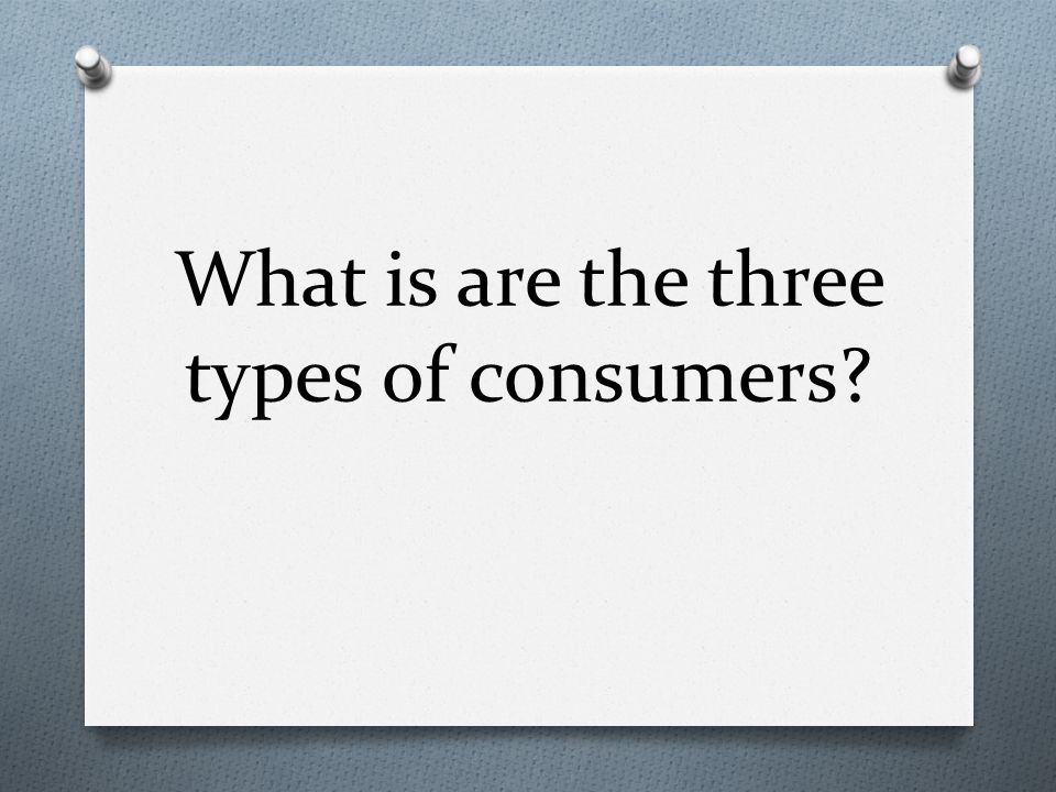 What is are the three types of consumers