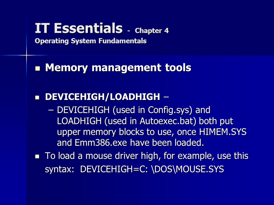 IT Essentials - Chapter 4 Operating System Fundamentals. - ppt download