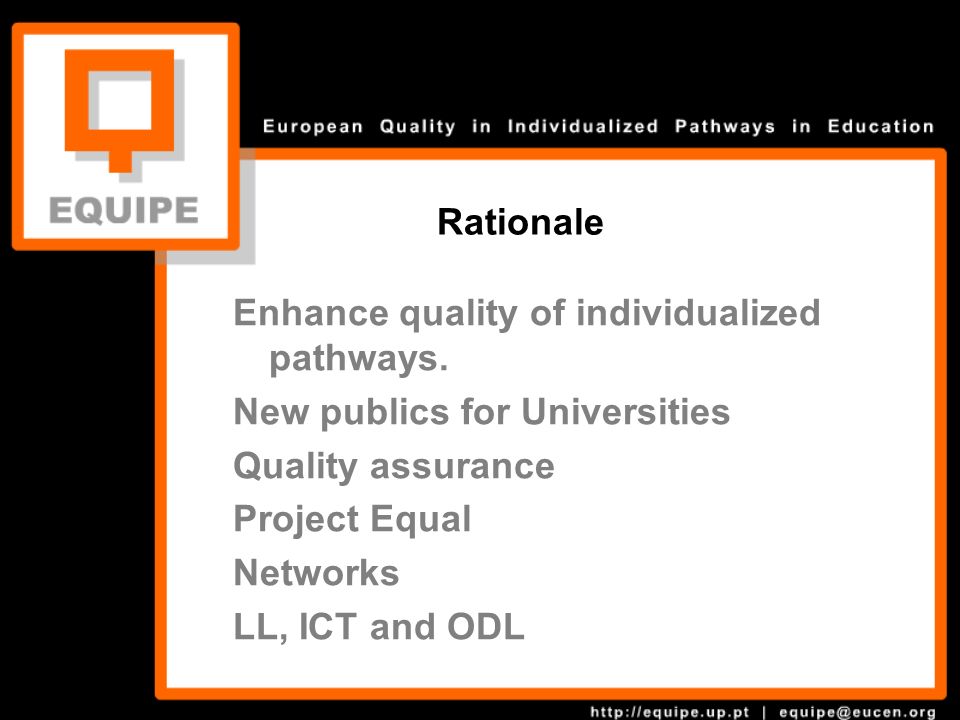 Enhance quality of individualized pathways.