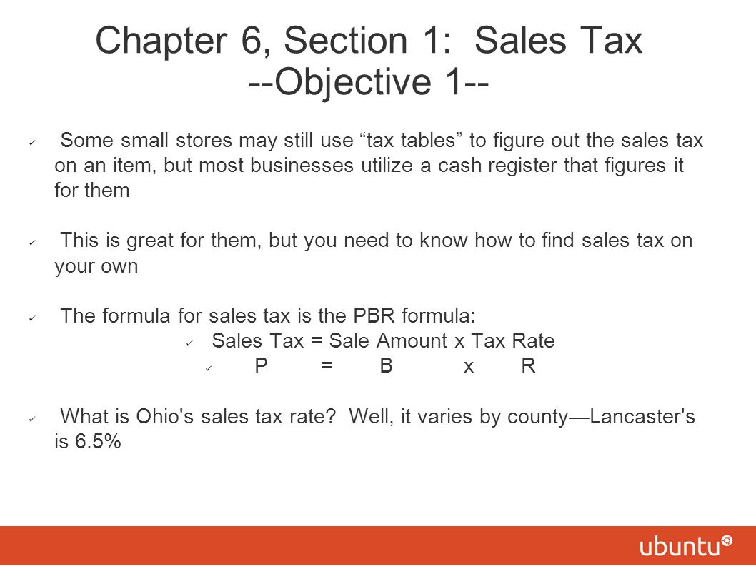 6 5 Sales Tax Chart