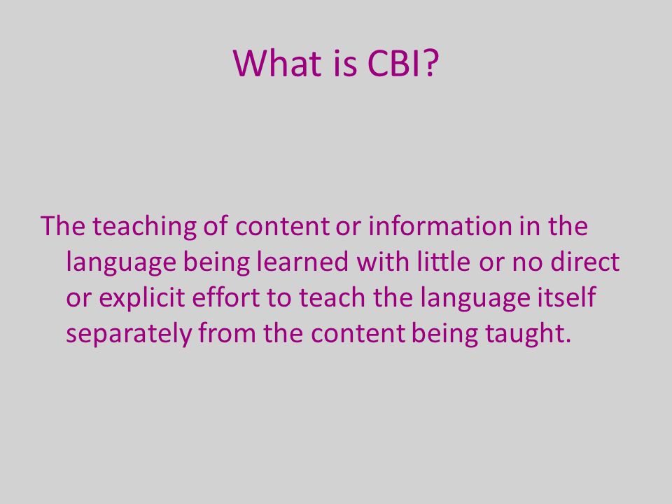 What is CBI.