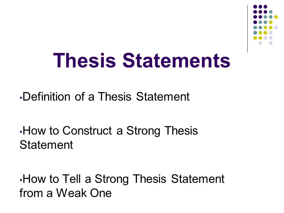 Formulating a thesis statement necklace