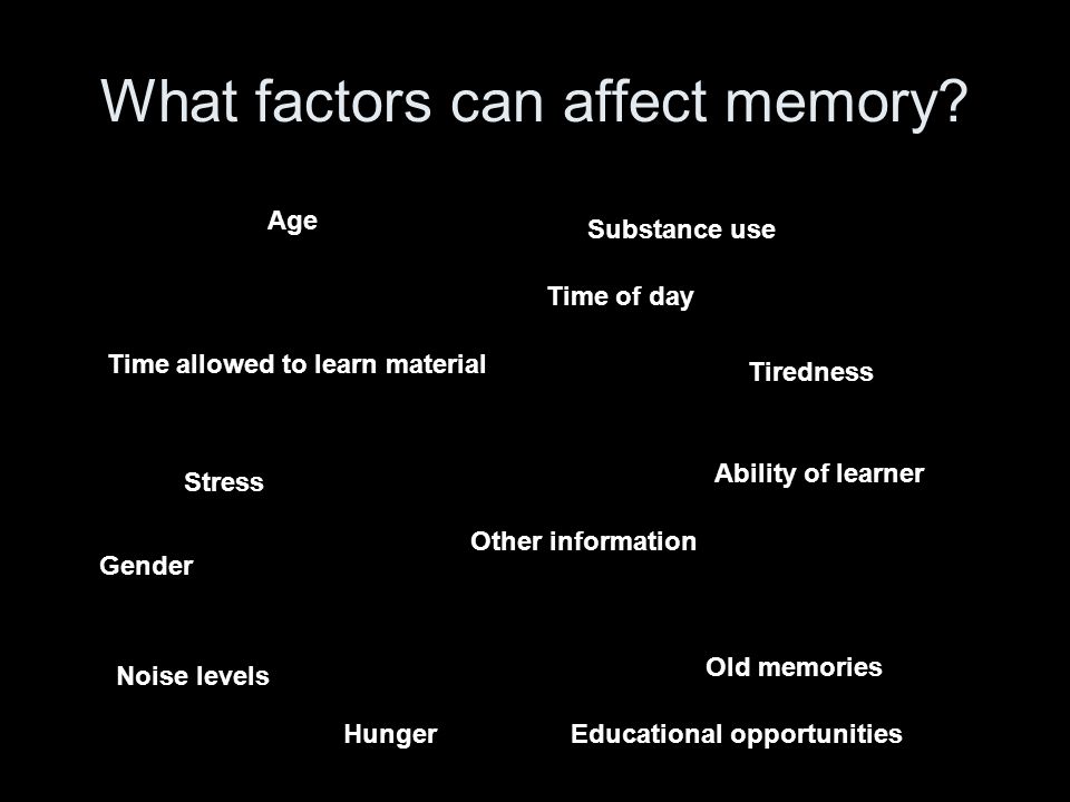 What factors can affect memory.