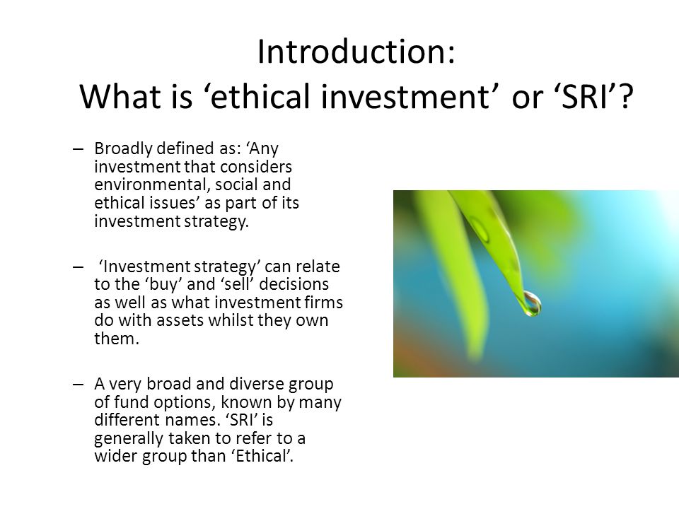 ethical investing definitions