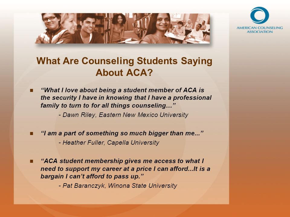 What Are Counseling Students Saying About ACA.