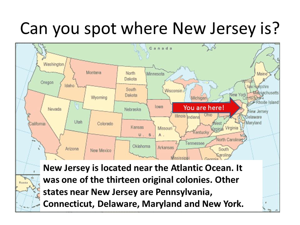 Can you spot where New Jersey is? Continent: North America Country: United  States New Jersey. - ppt download