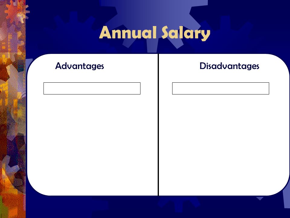 AdvantagesDisadvantages Annual Salary