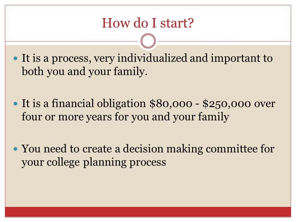 How do I start. It is a process, very individualized and important to both you and your family.