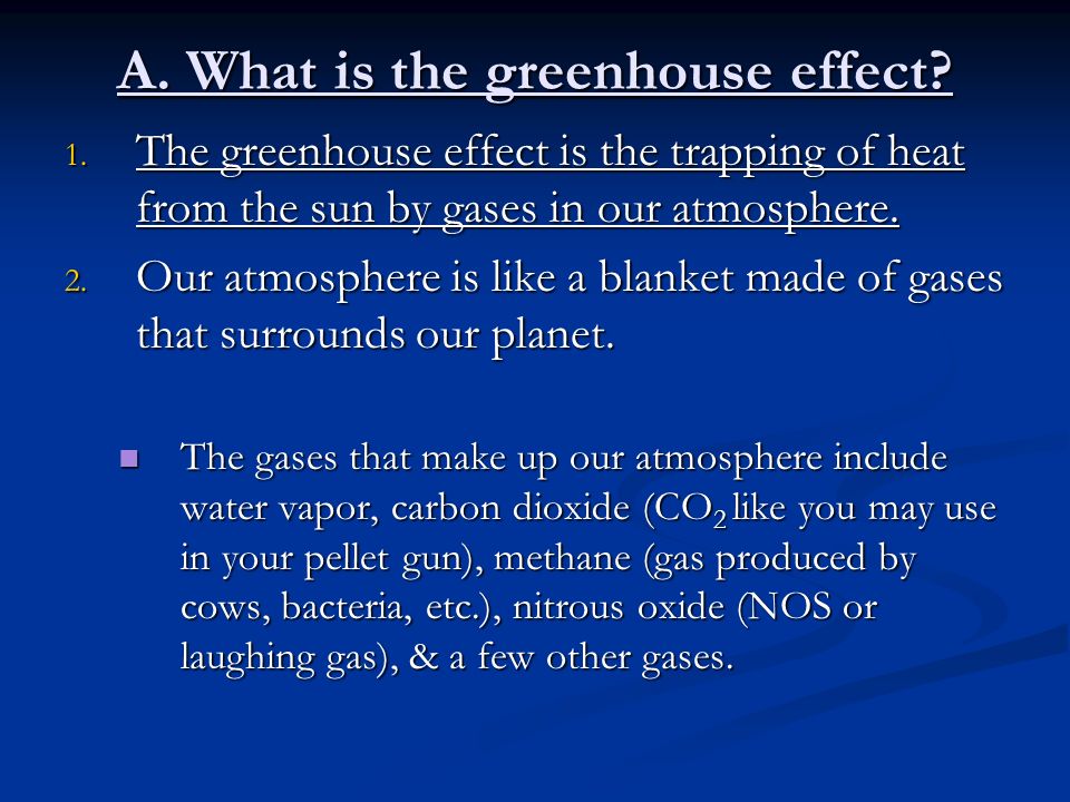 A. What is the greenhouse effect. 1.