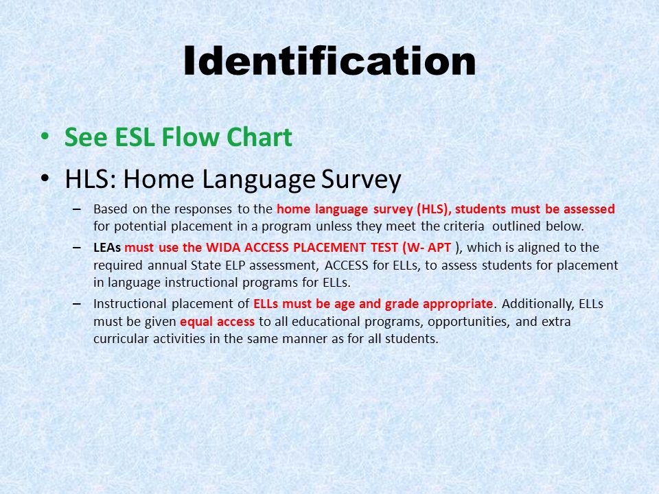 Esl Flow Chart