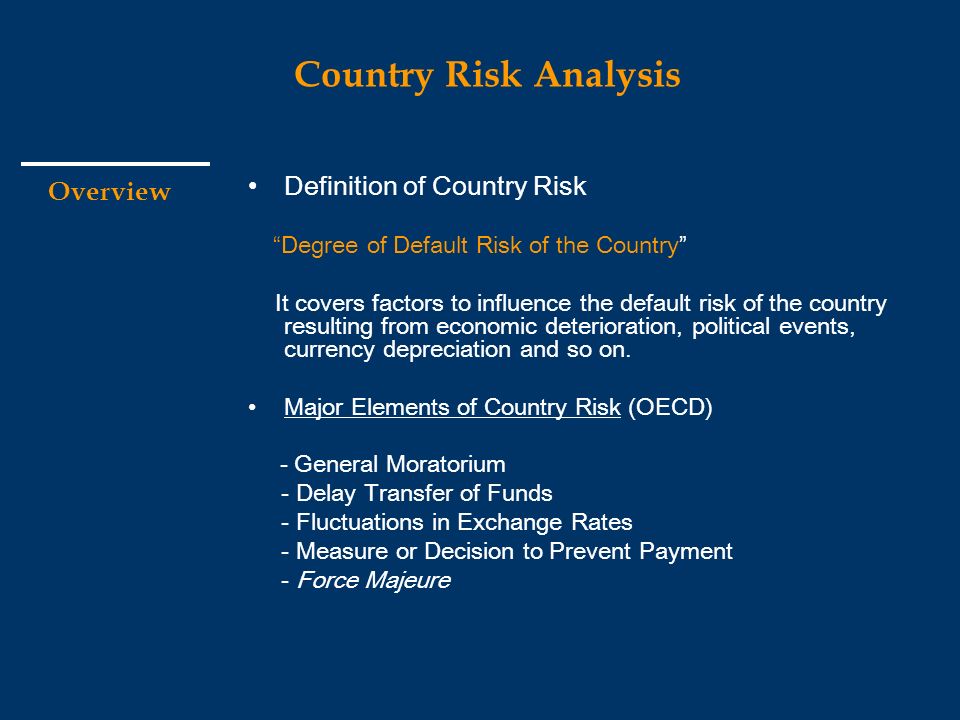 Country Risk Analysis Overseas Economic Research Institute The - 