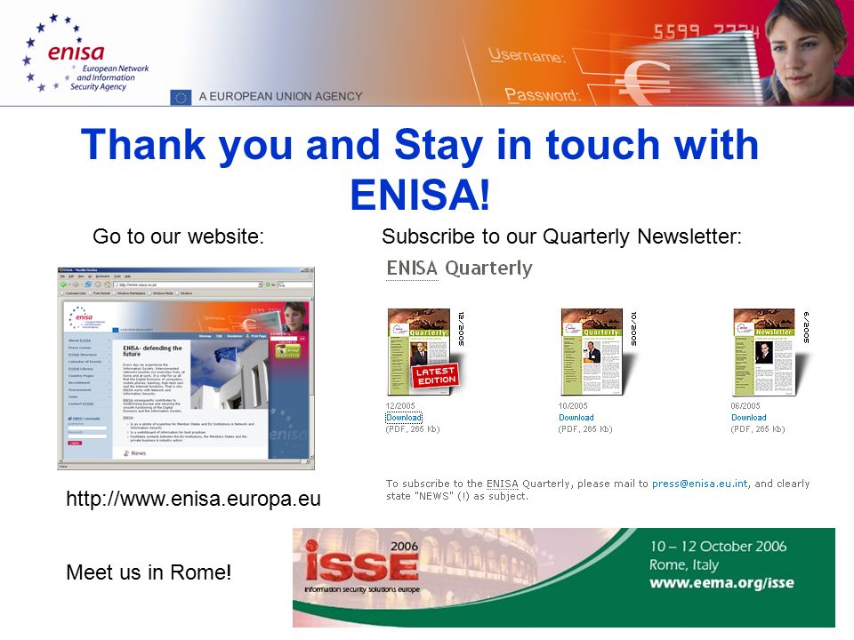17 Thank you and Stay in touch with ENISA.