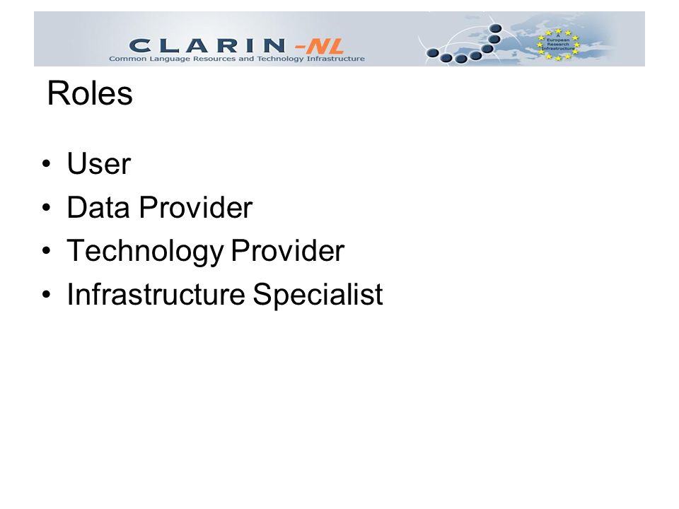 User Data Provider Technology Provider Infrastructure Specialist Roles