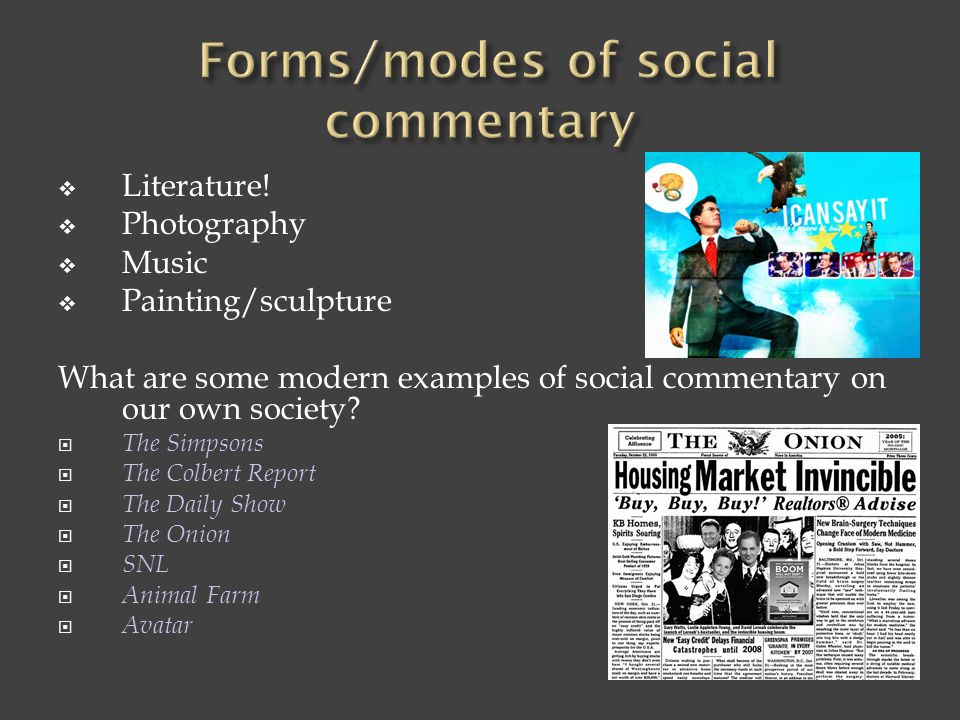 social commentary examples